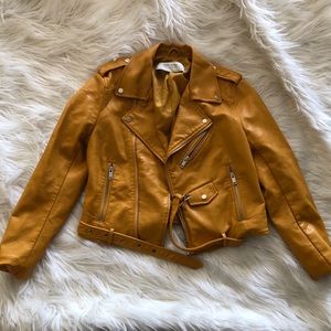 Zara yellow moto jacket